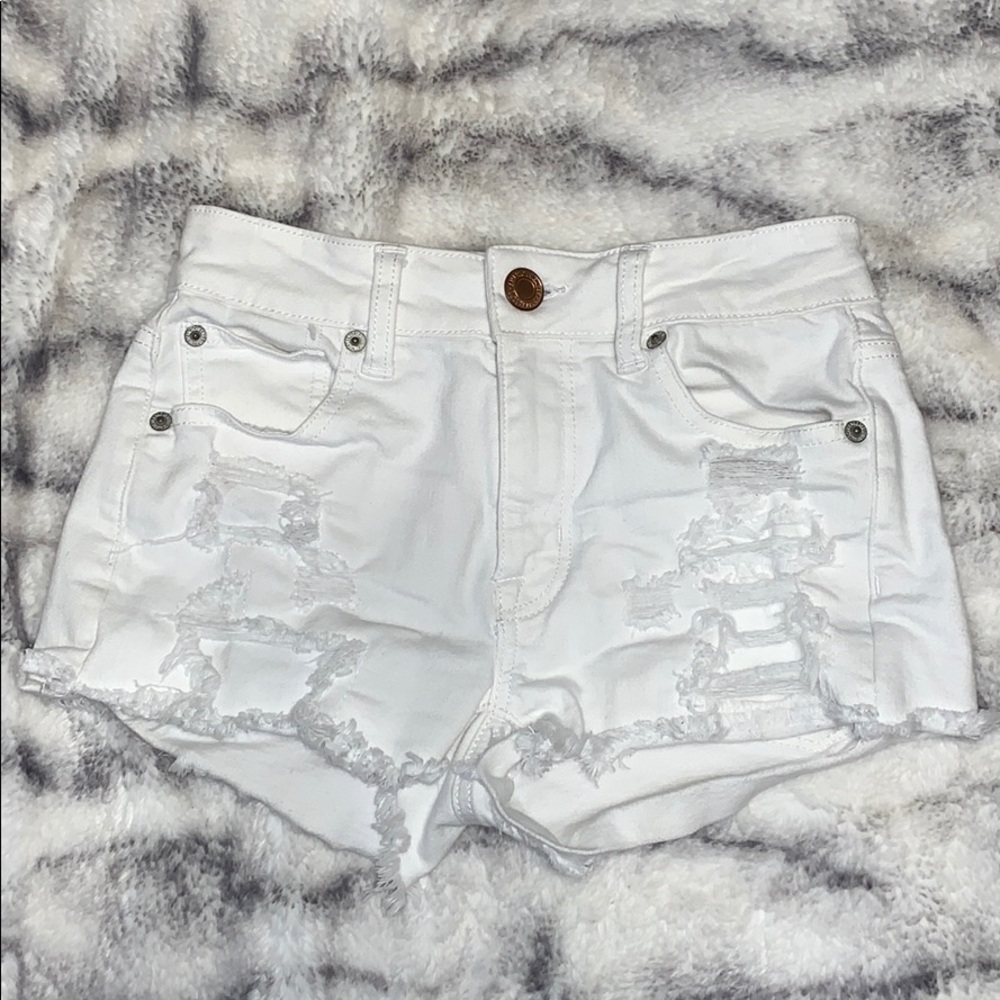 american eagle white shorts